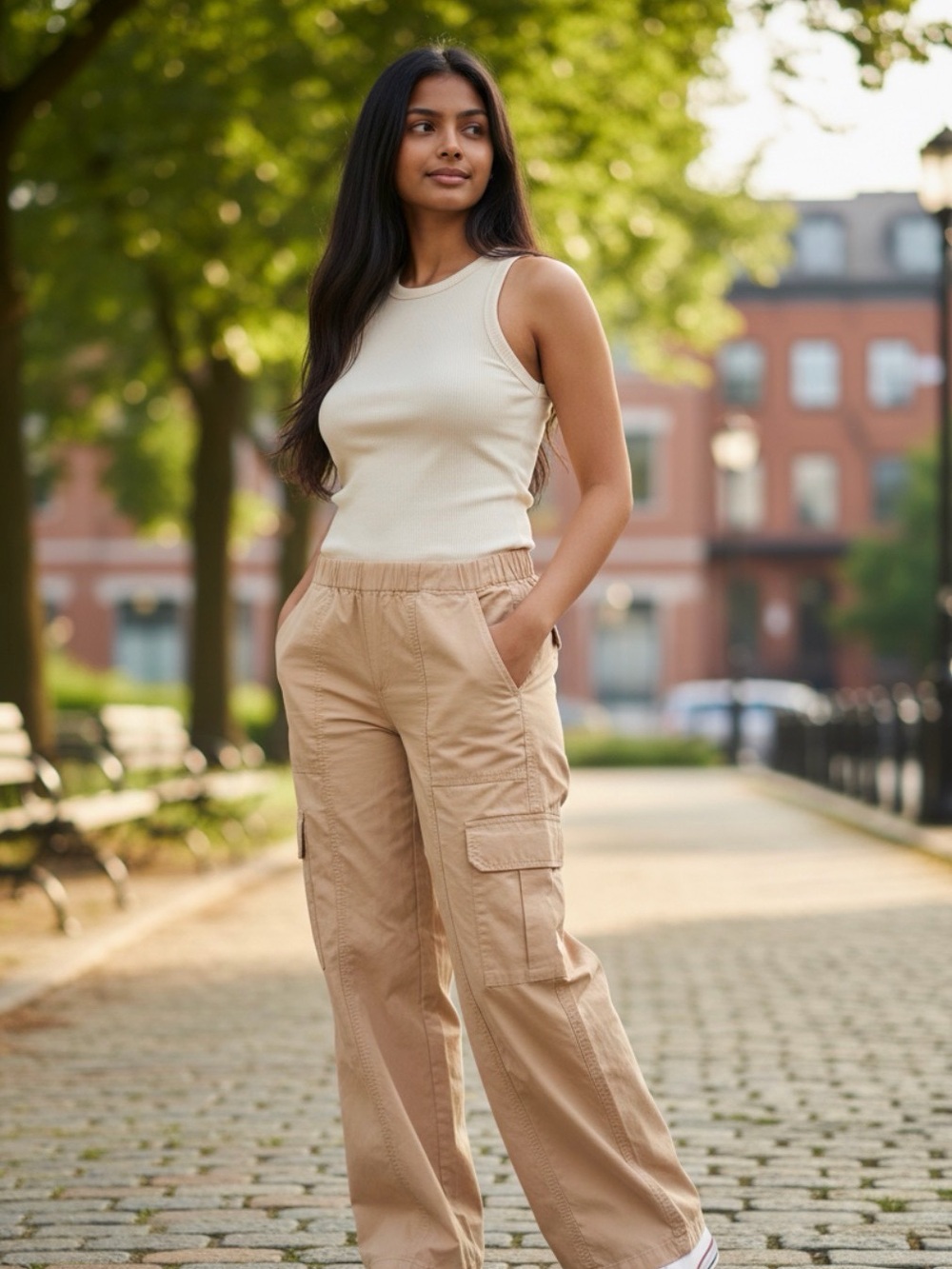 Elodie Beige Trousers